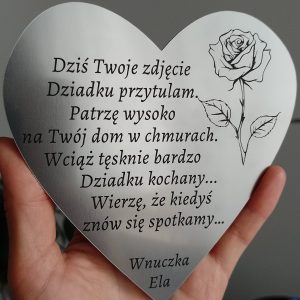 Statuetka szklana z grawerem