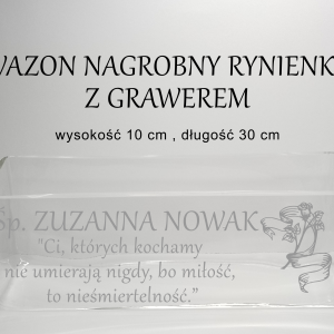 Wazon na grób rynienka z grawerem