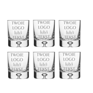 Szklanki do whisky z grawerem logo, kpl. 6 szt.